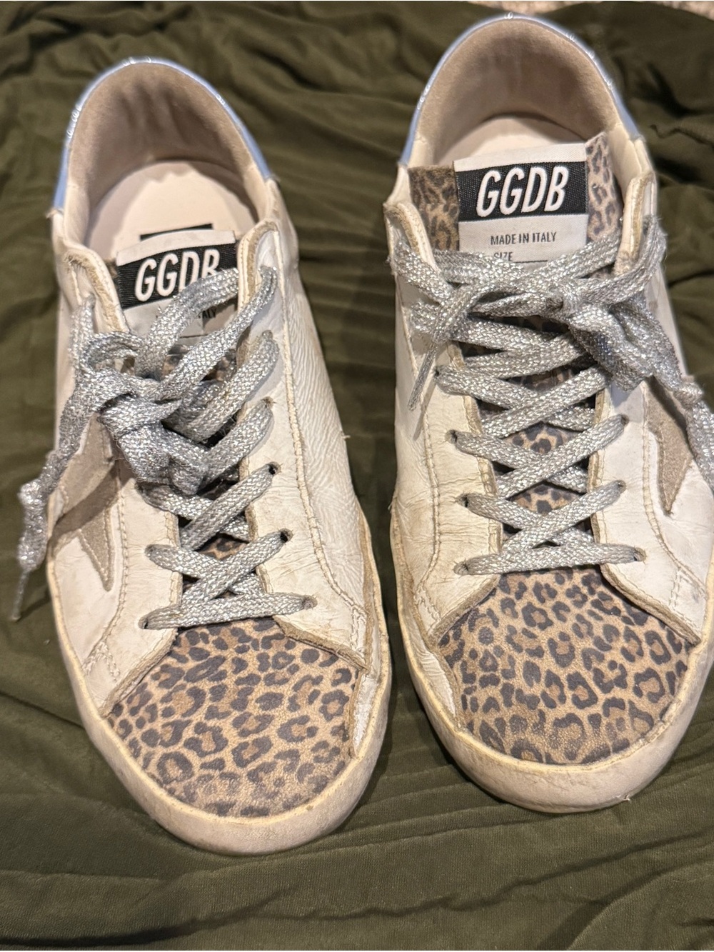 Golden Goose Super-Star Sneakers in White and Light Blue size 37